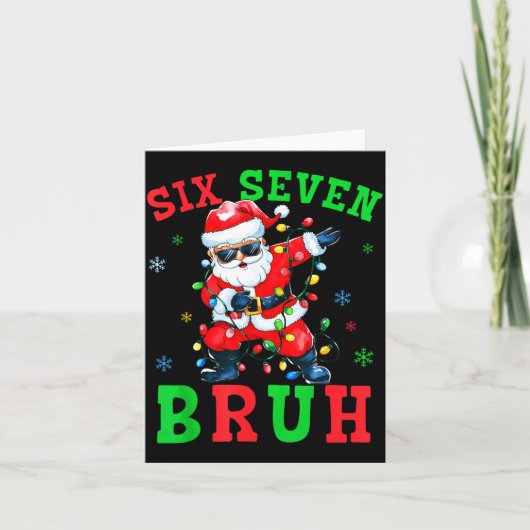 67 Christmas Six Seven Bruh Meme Santa Dabbing Chr カード (正面)