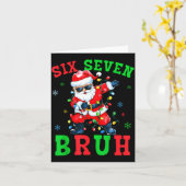 67 Christmas Six Seven Bruh Meme Santa Dabbing Chr カード (黄色い花)