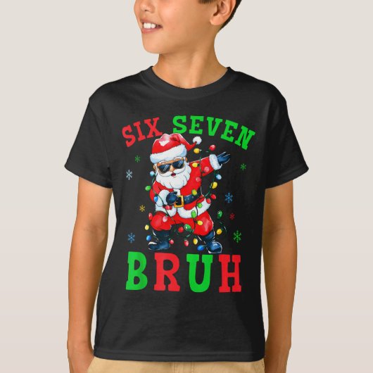 67 Christmas Six Seven Bruh Meme Santa Dabbing Chr Tシャツ (正面)