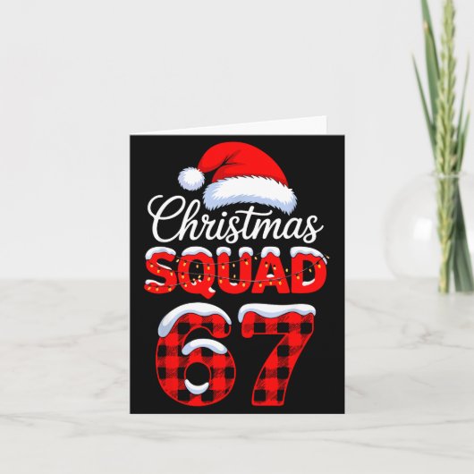 67 Christmas Squad Meme Saying 6 7 Santa Claus  カード (正面)