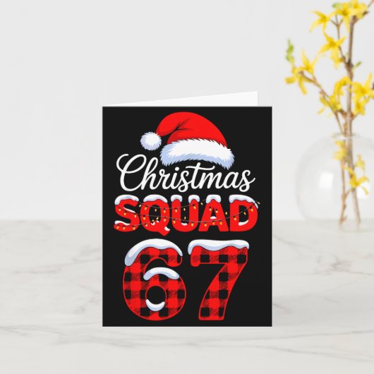 67 Christmas Squad Meme Saying 6 7 Santa Claus  カード (黄色い花)