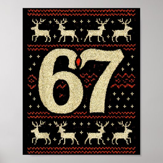 67 Christmas Sweater Ugly 6 7 Meme Six Seven Mason ポスター (正面)