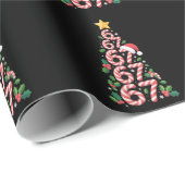 67 Christmas Tree Candy Cane Holiday Six Seven  ラッピングペーパー (ロールコーナー)