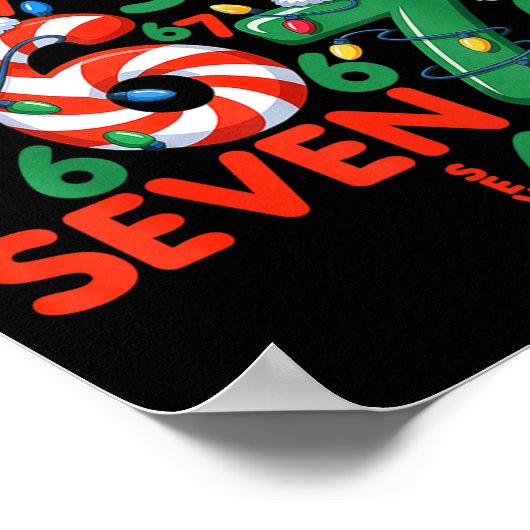 67 Christmas Tree Candy Cane Holiday Six Seven Mem ポスター (角)