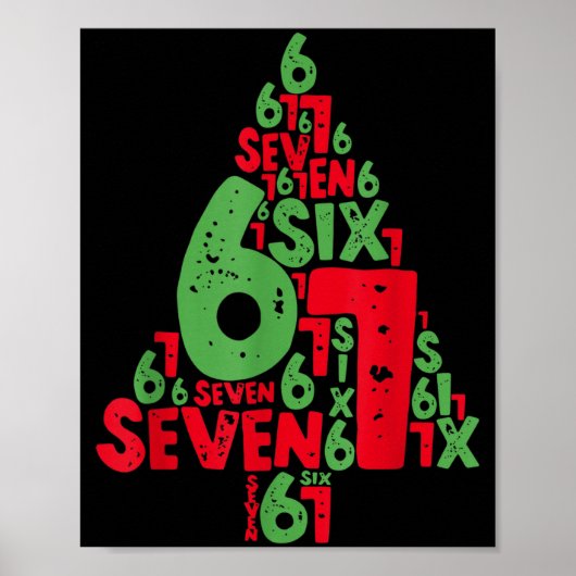 67 Christmas Tree Holiday Six Seven Meme Brainrot  ポスター (正面)