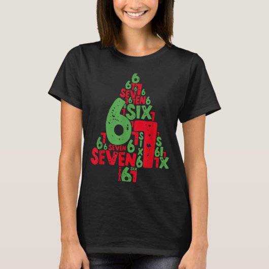 67 Christmas Tree Holiday Six Seven Meme Brainrot  Tシャツ (正面)