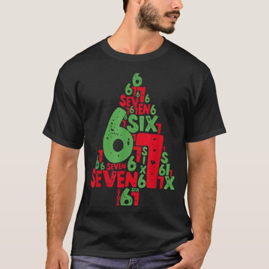 67 Christmas Tree Holiday Six Seven Meme Brainrot  Tシャツ (正面)