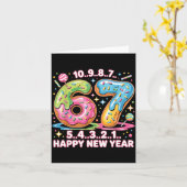 67 Countdown Happy New Year 2026 Funny Donut Numbe カード (黄色い花)
