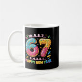 67 Countdown Happy New Year 2026 Funny Donut Numbe コーヒーマグカップ (左)