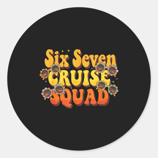 67 Cruise Squad 2025 Groovy Kids Cruise Meme Match ラウンドシール (正面)