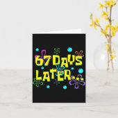 67 Days Later 67th Day Of School 67 Meme Teacher S カード (黄色い花)