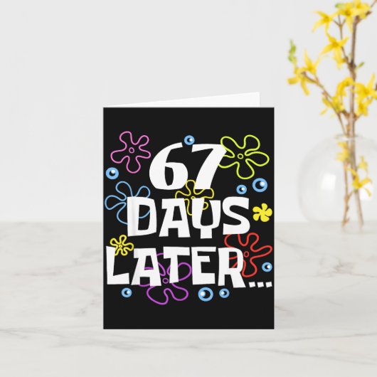 67 Days Later 67th Day Of School Teachers Kids Boy カード (黄色い花)