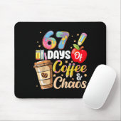 67 Days Of Coffee &amp; Chaos Funny Teacher Six Se マウスパッド (マウス)