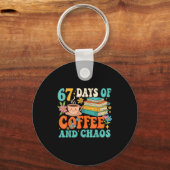 67 Days Of Coffee And Chaos Lover Funny 67 Meme Si キーホルダー (正面)