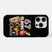 67 Days of Coffee & Chaos Funny Teacher Countdown iPhoneケース (裏面横)