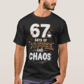 67 Days Of Coffee Teachers Retro School Six Seven  Tシャツ (正面)
