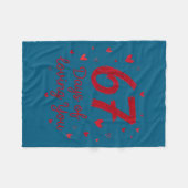 67 Days Of Loving You Funny Couple Valentine  フリースブランケット (正面(横))