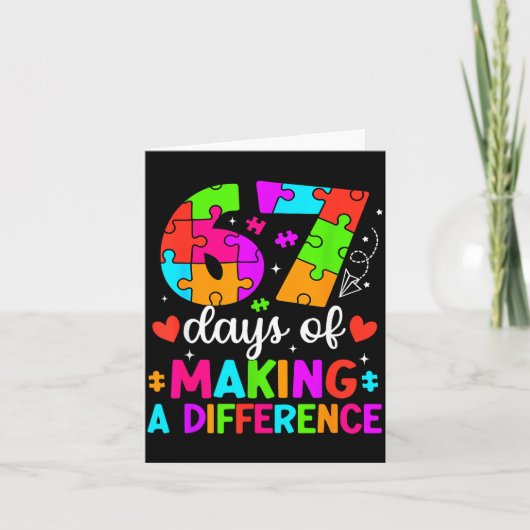 67 Days Of Making A Difference Funny Teacher Stude カード (正面)