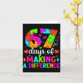 67 Days Of Making A Difference Funny Teacher Stude カード (黄色い花)