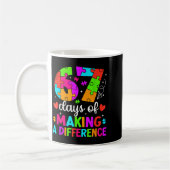 67 Days Of Making A Difference Funny Teacher Stude コーヒーマグカップ (左)