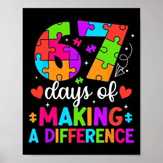 67 Days Of Making A Difference Funny Teacher Stude ポスター (正面)