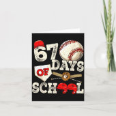 67 Days Of School 67th Day Funny Baseball Meme Men カード (正面)