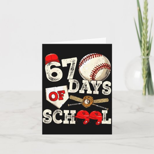67 Days Of School 67th Day Funny Baseball Meme Men カード (正面)
