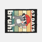 67 Days Of School Bruh Funny Meme Kids Boy Girl Da フリースブランケット (正面(横))