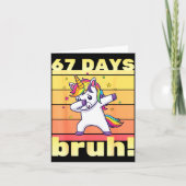 67 Days Of School Bruh Funny Teacher Kids Dabbing  カード (正面)