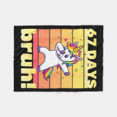 67 Days Of School Bruh Funny Teacher Kids Dabbing  フリースブランケット (正面(横))