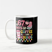 67 Days Of School Coffee Lover 67th Day Of School コーヒーマグカップ (左)