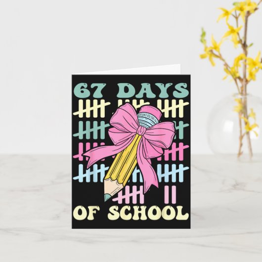 67 Days Of School Cool Teacher Design  カード (黄色い花)