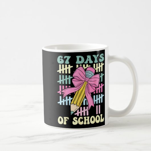 67 Days Of School Cool Teacher Design  コーヒーマグカップ (右)