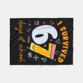67 Days Of School Cool Teacher Design  フリースブランケット (正面(横))