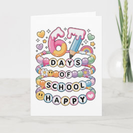 67 Days of School Cute Teacher Colorful Classroom カード
