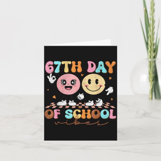 67 Days Of School For Girls Boy Kids Teacher Six S カード (正面)