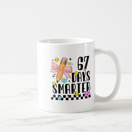 67 Days Of School Funny 67 Days Smarter Student Te コーヒーマグカップ (右)