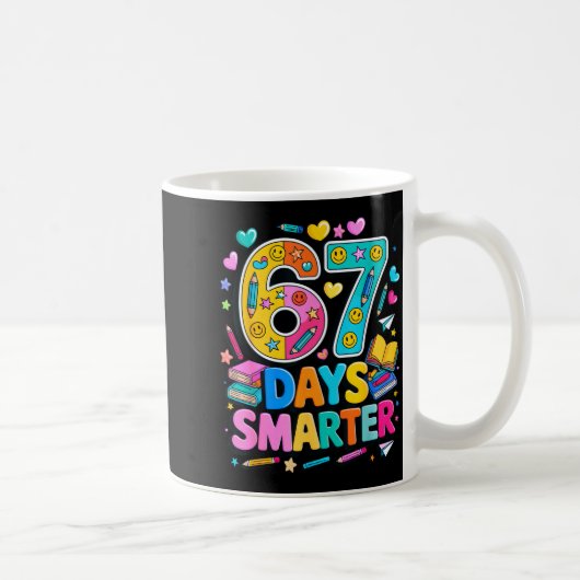 67 Days Of School Funny Meme Teacher Student コーヒーマグカップ (右)