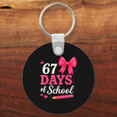 67 Days Of School Girls Coquette Bow 67th Day Of S キーホルダー (正面)