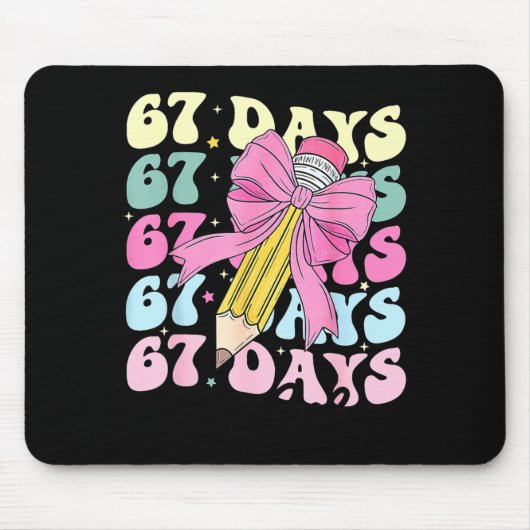 67 Days Of School Girls Coquette Bow 67th Day Of S マウスパッド (正面)