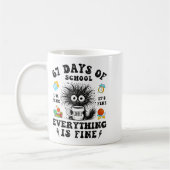 67 Days Of School I Survived Funny Teachers Studen コーヒーマグカップ (左)
