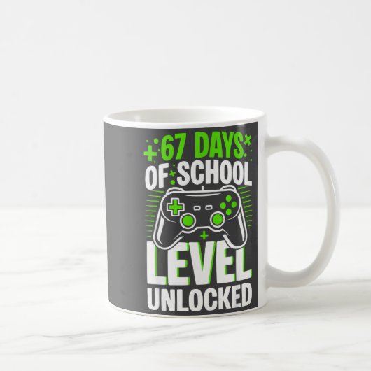 67 Days Of School Level Unlocked 67 Meme Gamer コーヒーマグカップ (右)