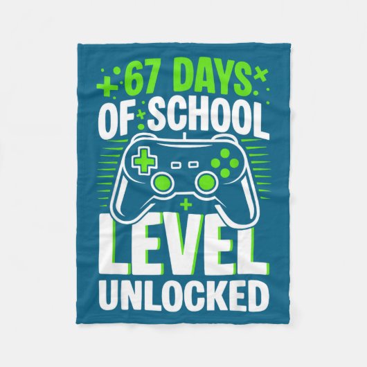 67 Days Of School Level Unlocked 67 Meme Gamer  フリースブランケット (正面)