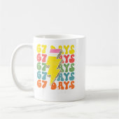 67 Days Of School Lightning Bolt Pencil Teachers S コーヒーマグカップ (左)