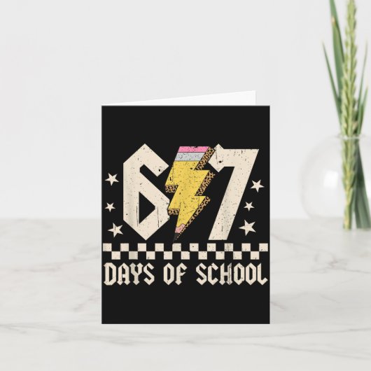 67 Days Of School Meme Slang Abcd Rock Boys Girls  カード (正面)