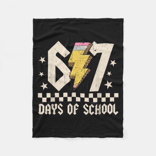 67 Days Of School Meme Slang Abcd Rock Boys Girls  フリースブランケット (正面)
