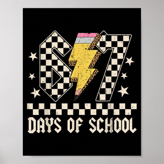 67 Days Of School Meme Slang Abcd Rock Boys Girls  ポスター (正面)