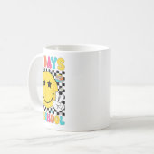 67 Days Of School Retro Smile Teacher Kids Six Sev コーヒーマグカップ (正面左)