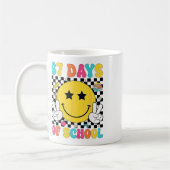 67 Days Of School Retro Smile Teacher Kids Six Sev コーヒーマグカップ (左)