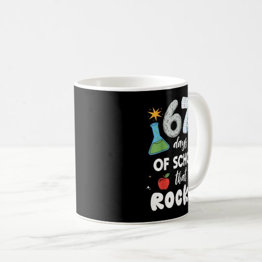 67 Days Of School That Rocked コーヒーマグカップ (正面右)